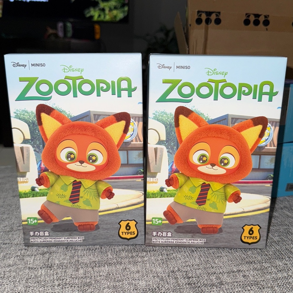 Miniso x Zootopia –Plush Pendant Blind Box, 2 box bundle.